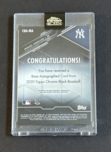 2020 Topps Chrome Black Miguel Andujar #CBA-MA Signed On Card /50 Mint Auto Reds