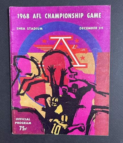 1968 AFL CHAMPIONSHIP GAME PROGRAM SHEA STADIUM NY JETS vs OAKLAND RARE Nice