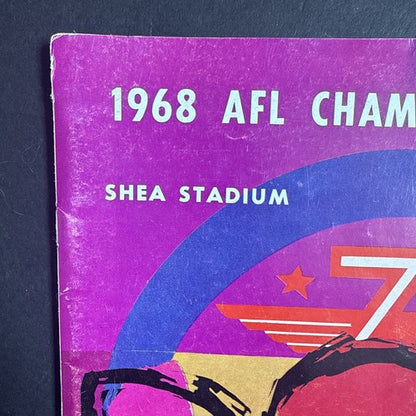 1968 AFL CHAMPIONSHIP GAME PROGRAM SHEA STADIUM NY JETS vs OAKLAND RARE Nice
