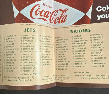 1968 AFL CHAMPIONSHIP GAME PROGRAM SHEA STADIUM NY JETS vs OAKLAND RARE Nice