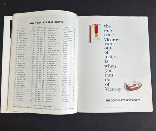 1968 AFL CHAMPIONSHIP GAME PROGRAM SHEA STADIUM NY JETS vs OAKLAND RARE Nice