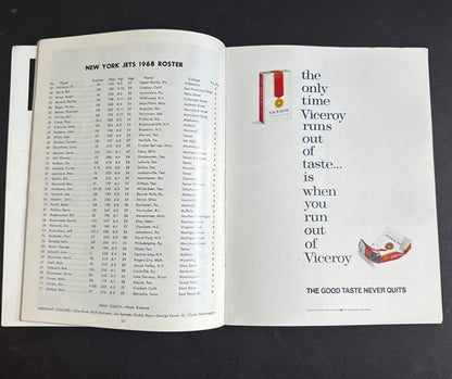 1968 AFL CHAMPIONSHIP GAME PROGRAM SHEA STADIUM NY JETS vs OAKLAND RARE Nice