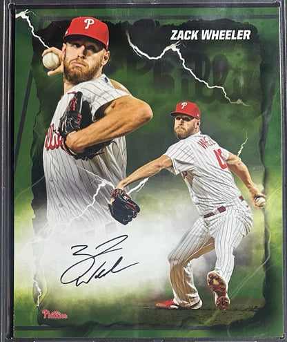 Zack Wheeler Signed Under Wraps Emanate 8x10 /99 Green Phillies Auto MLB COA