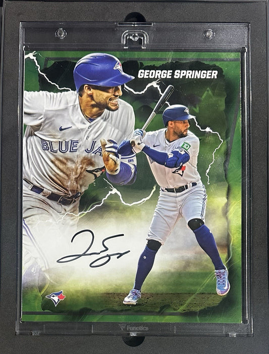 George Springer Signed Under Wraps Emanate 8x10 /99 Green Blue Jays Auto MLB COA