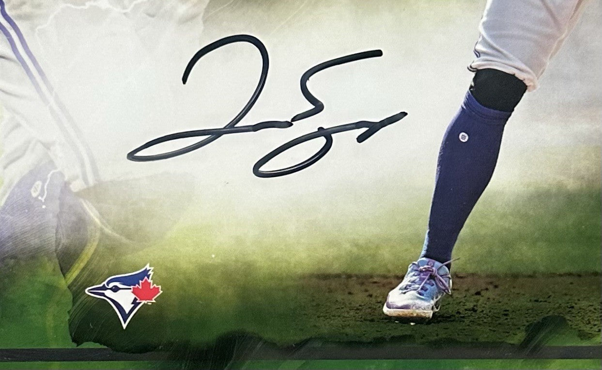 George Springer Signed Under Wraps Emanate 8x10 /99 Green Blue Jays Auto MLB COA