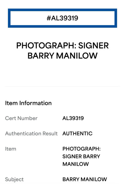 Barry Manilow Signed 8x10 Framed Photo Mint Auto PSA COA Autograph