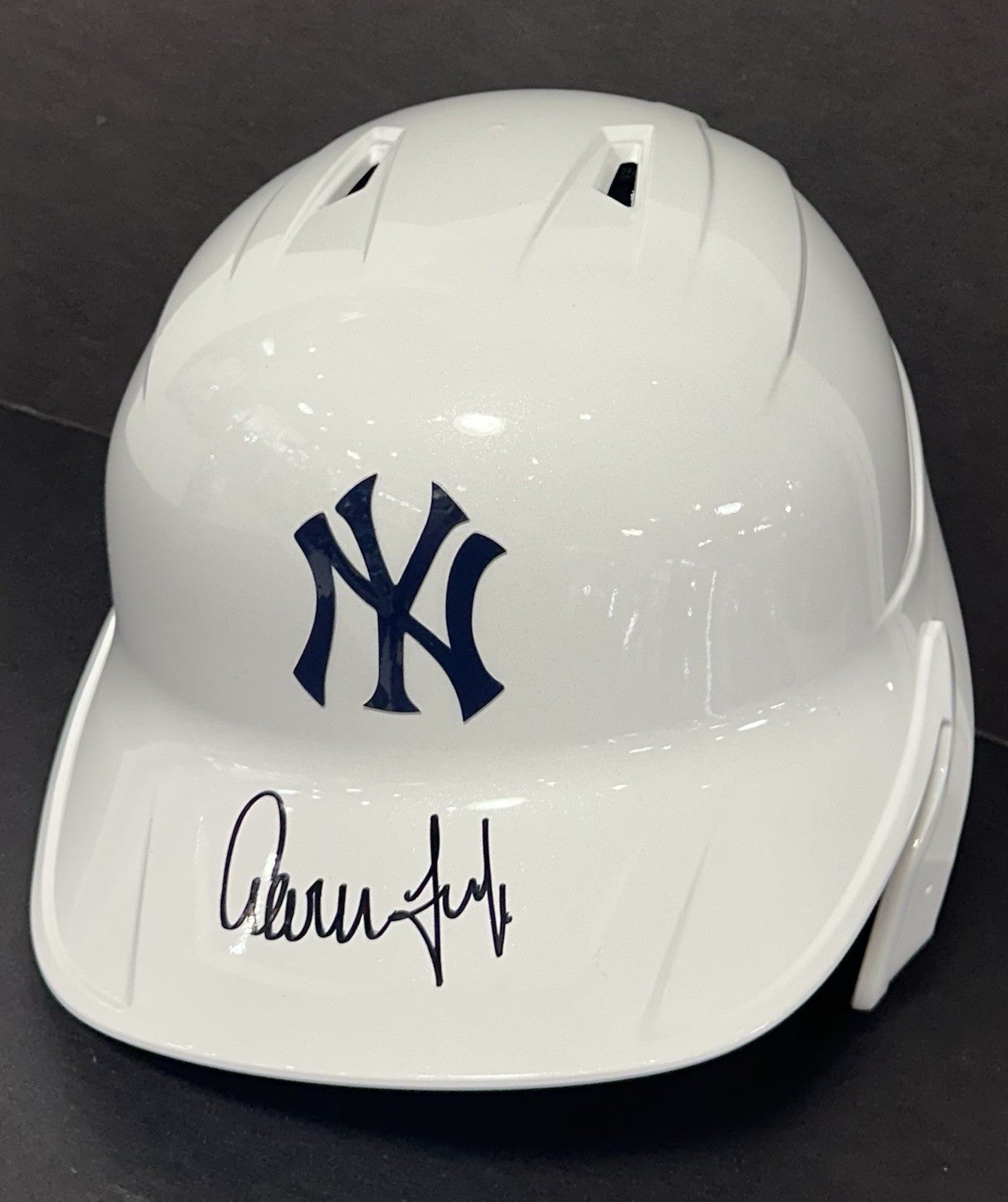 Aaron Judge Signed NY Yankees Chrome Rawlings Batting Helmet MVP Auto Fanatics