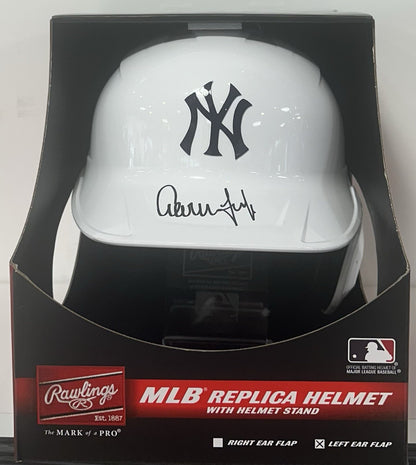 Aaron Judge Signed NY Yankees Chrome Rawlings Batting Helmet MVP Auto Fanatics