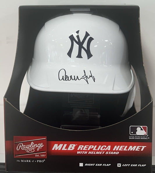 Aaron Judge Signed NY Yankees Chrome Rawlings Batting Helmet MVP Auto Fanatics
