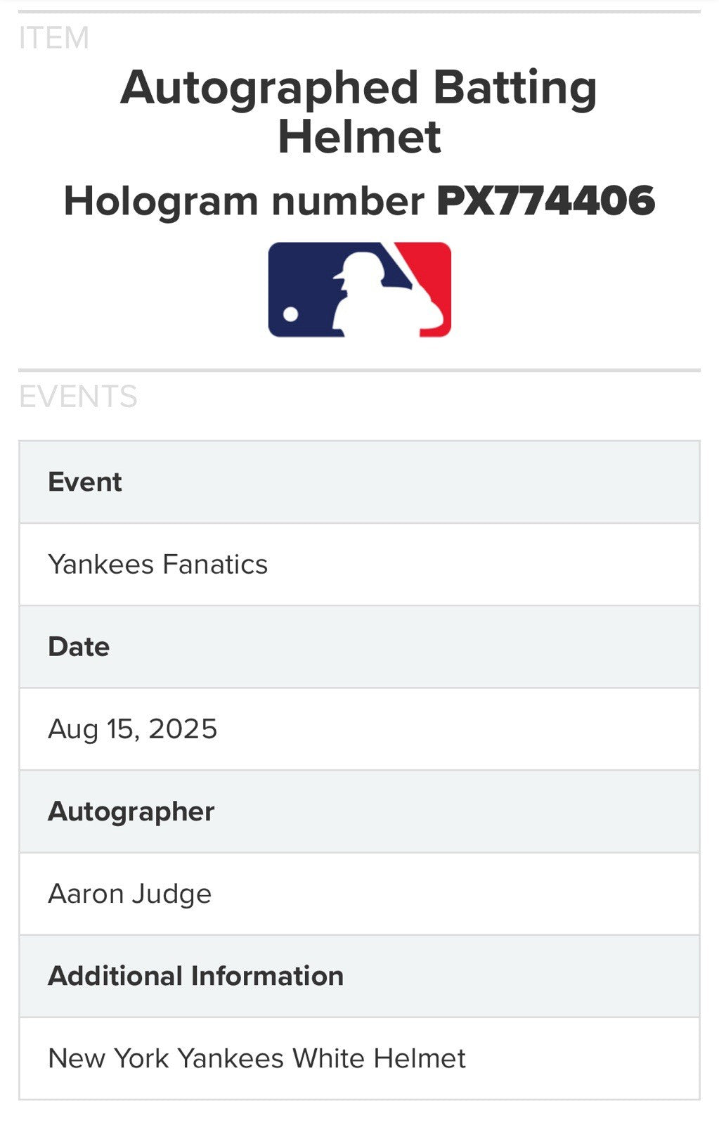 Aaron Judge Signed NY Yankees Chrome Rawlings Batting Helmet MVP Auto Fanatics