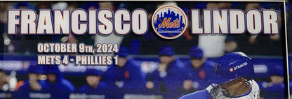 Francisco Lindor Framed 22x22 3D Photo NY Mets Grand Slam Facsimile Ticket Auto
