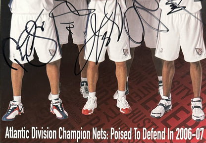 NJ Nets Team Signed 8x10 Framed Magazine Jason Kidd Vince Carter 5 Auto Nets COA
