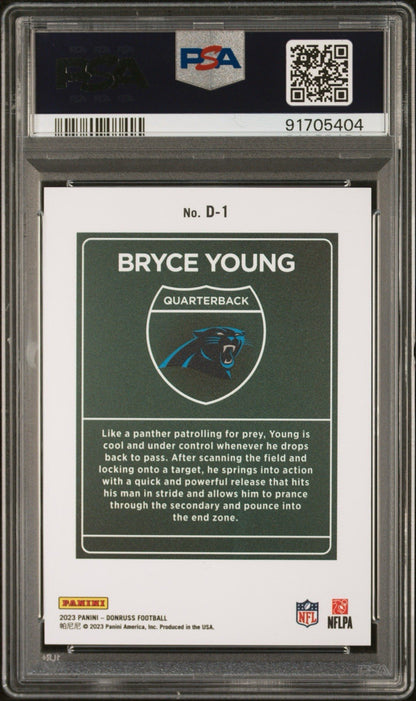 2023 Donruss Bryce Young Downtown RC PSA 10 Gem Mint Panthers Rookie #D1 Rare