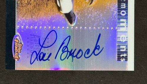 Lou Brock Signed 2003 Topps Finest Moments Refractor Mint Auto Cardinals 118 Sb