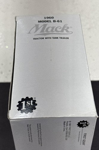 1/34 First Gear 1960 Mack Model B-61 Tractor W/ Tank Trailer NEW In Box Tootsie