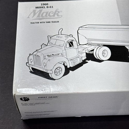 1/34 First Gear 1960 Mack Model B-61 Tractor W/ Tank Trailer NEW In Box Tootsie