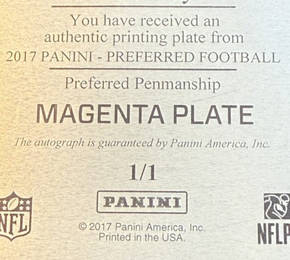 2017 Panini Preferred Bob Lilly Signed 1/1 Printing Plate Mint AUTO Cowboys HOF