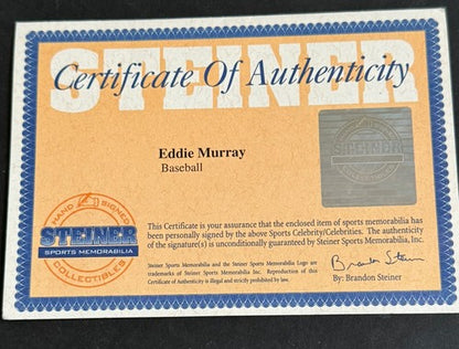 Eddie Murray Signed Official Mlb Baseball HOF 2003 Auto Inscription Steiner COA