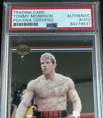 1991 Ringlords Tommy Morrison Rocky Signed The Duke Auto Psa Coa Mint Rc /150