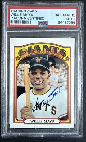 Willie Mays Signed 1996 Topps CERTIFIED Issue On Card Auto 1972 SP Psa Coa Hof