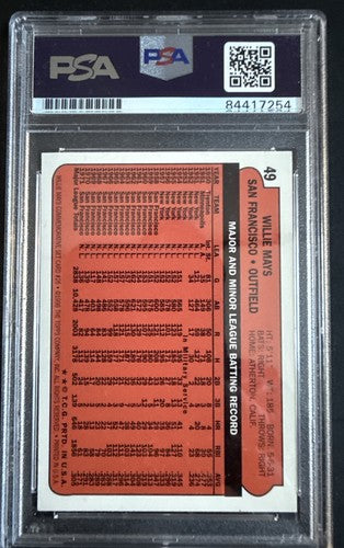 Willie Mays Signed 1996 Topps CERTIFIED Issue On Card Auto 1972 SP Psa Coa Hof