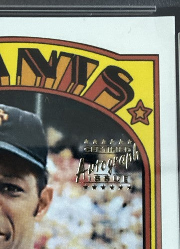 Willie Mays Signed 1996 Topps CERTIFIED Issue On Card Auto 1972 SP Psa Coa Hof