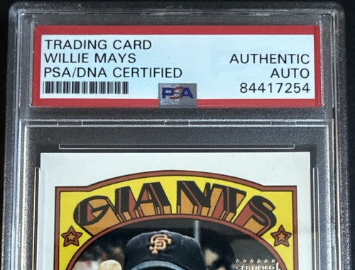 Willie Mays Signed 1996 Topps CERTIFIED Issue On Card Auto 1972 SP Psa Coa Hof