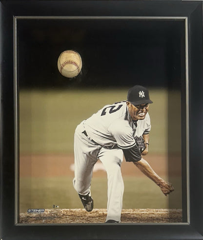Mariano Rivera Signed Game Used Baseball 3D Framed Photo Yankees Auto Steiner