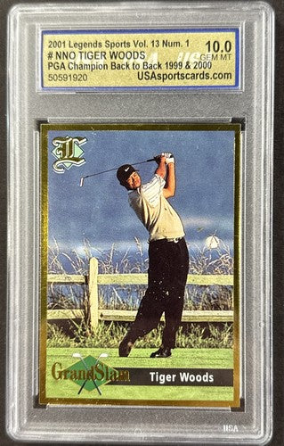 2001 Legends Sports 1999 2000 PGA Champion #Nno Tiger Woods USA Gem Mint 10