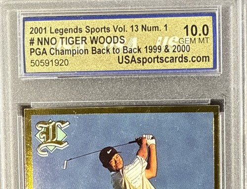 2001 Legends Sports 1999 2000 PGA Champion #Nno Tiger Woods USA Gem Mint 10