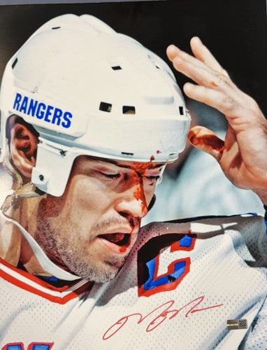 Mark Messier Signed Rangers 11x14 Bloody Mess Photo Framed Mint Auto Steiner HOF