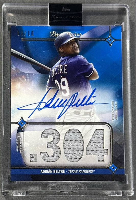 2023 Topps Luminaries Hit Kings Adrian Beltre Auto Patch /10 Mint HOF Rangers
