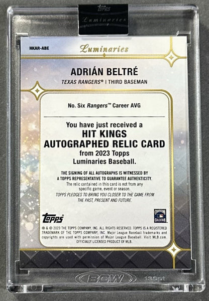 2023 Topps Luminaries Hit Kings Adrian Beltre Auto Patch /10 Mint HOF Rangers