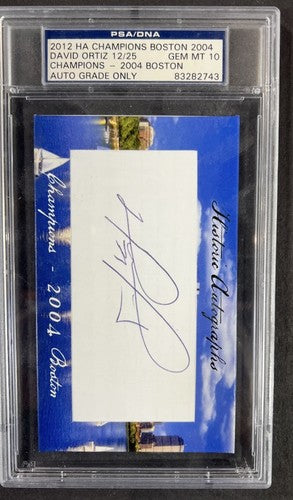 David Ortiz Signed 2004 World Series Historic 2012 Le/25 PSA 10 Auto Red Sox Ws