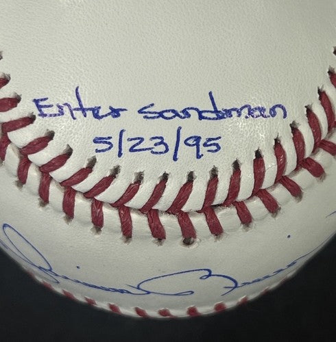 Mariano Rivera Signed Official Baseball Enter Sandman Debut Date Exit Steiner CX