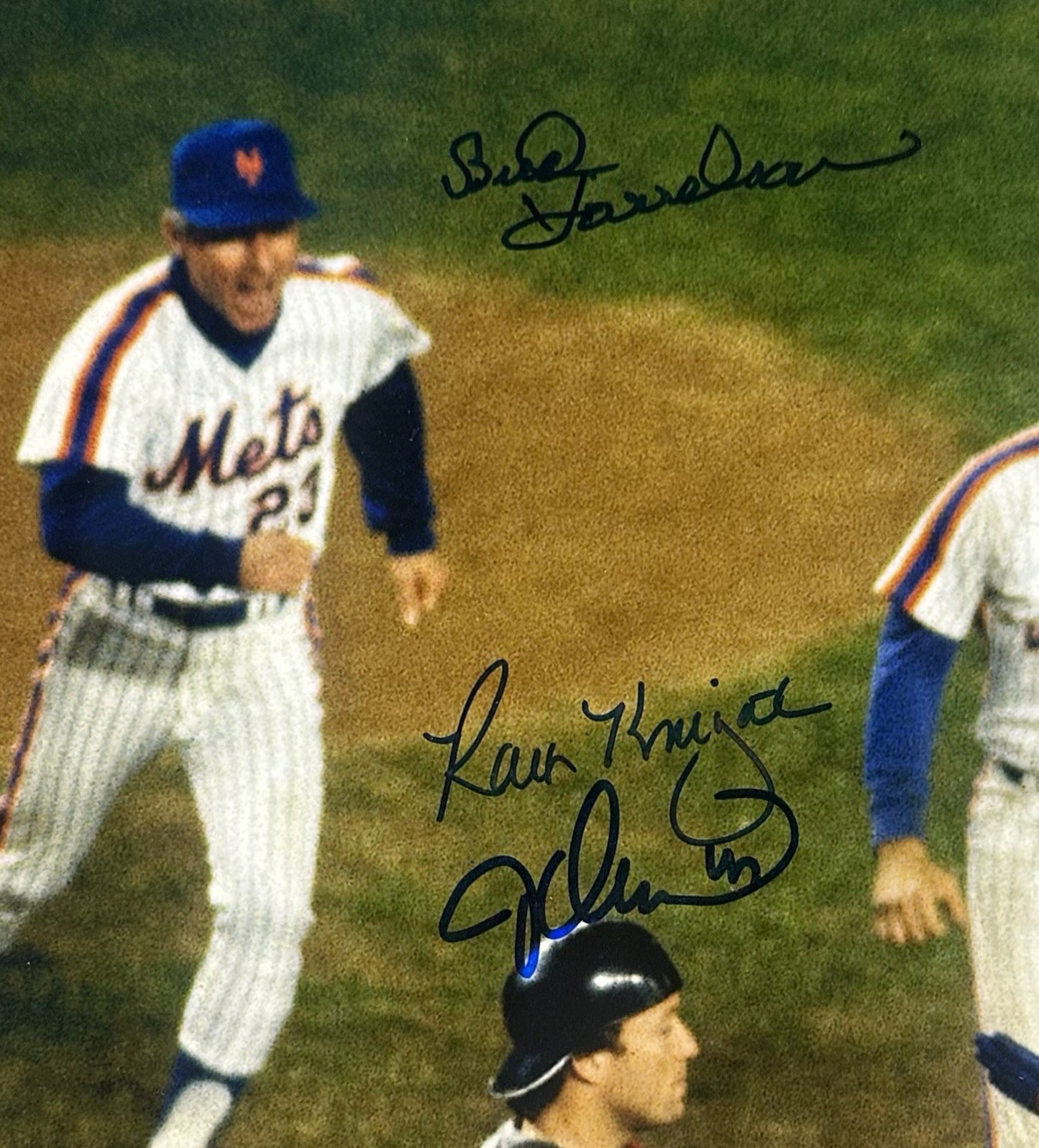 1986 NY Mets WS Team Signed 16x20 Framed Photo 26 Auto Gary Carter MLB Holo HOF