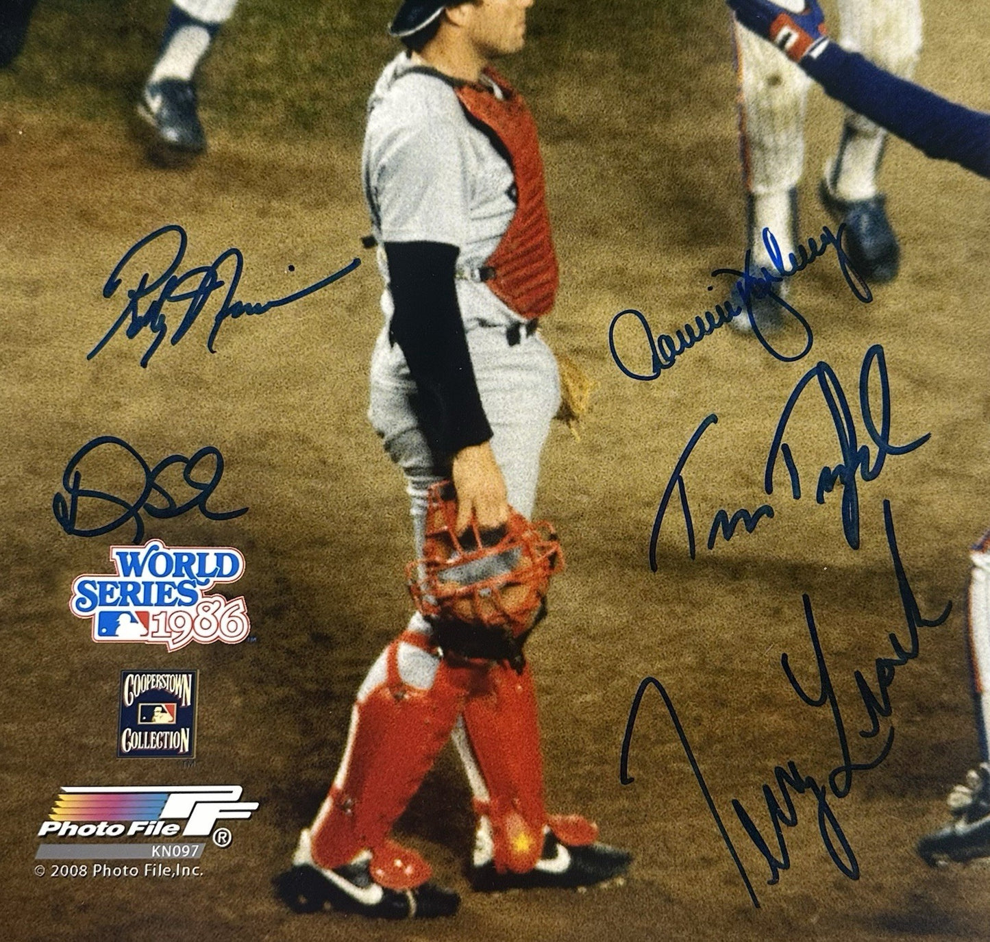 1986 NY Mets WS Team Signed 16x20 Framed Photo 26 Auto Gary Carter MLB Holo HOF