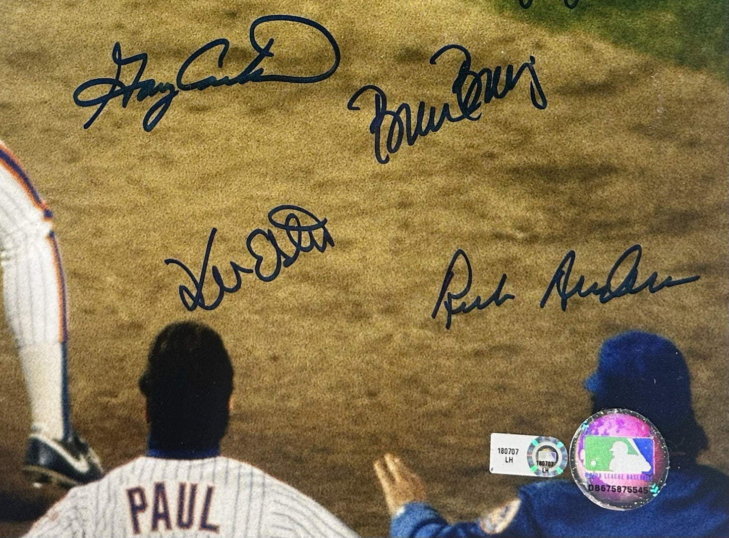1986 NY Mets WS Team Signed 16x20 Framed Photo 26 Auto Gary Carter MLB Holo HOF