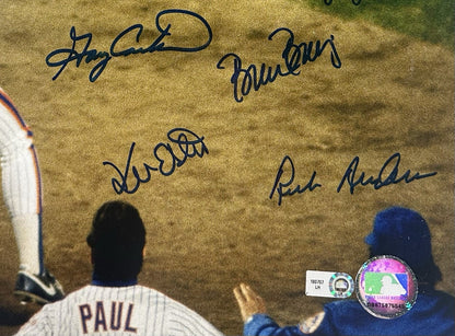 1986 NY Mets WS Team Signed 16x20 Framed Photo 26 Auto Gary Carter MLB Holo HOF