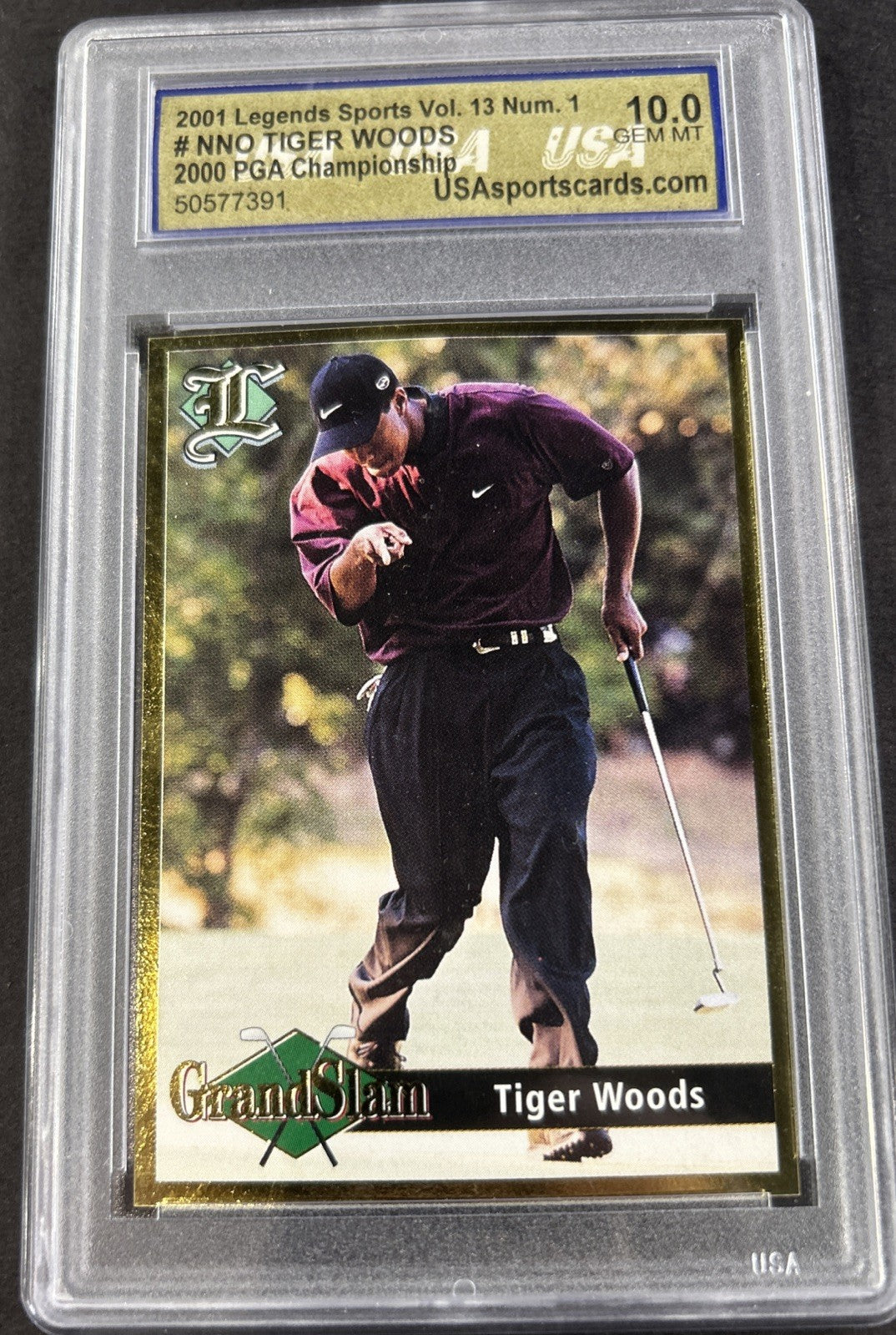 2001 Legends Sports 2000 PGA Champion #Nno Tiger Woods USA Gem Mint 10