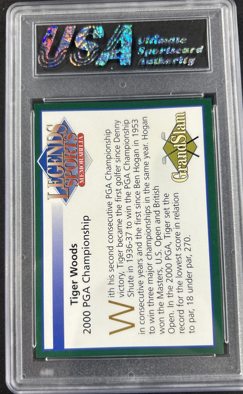 2001 Legends Sports 2000 PGA Champion #Nno Tiger Woods USA Gem Mint 10
