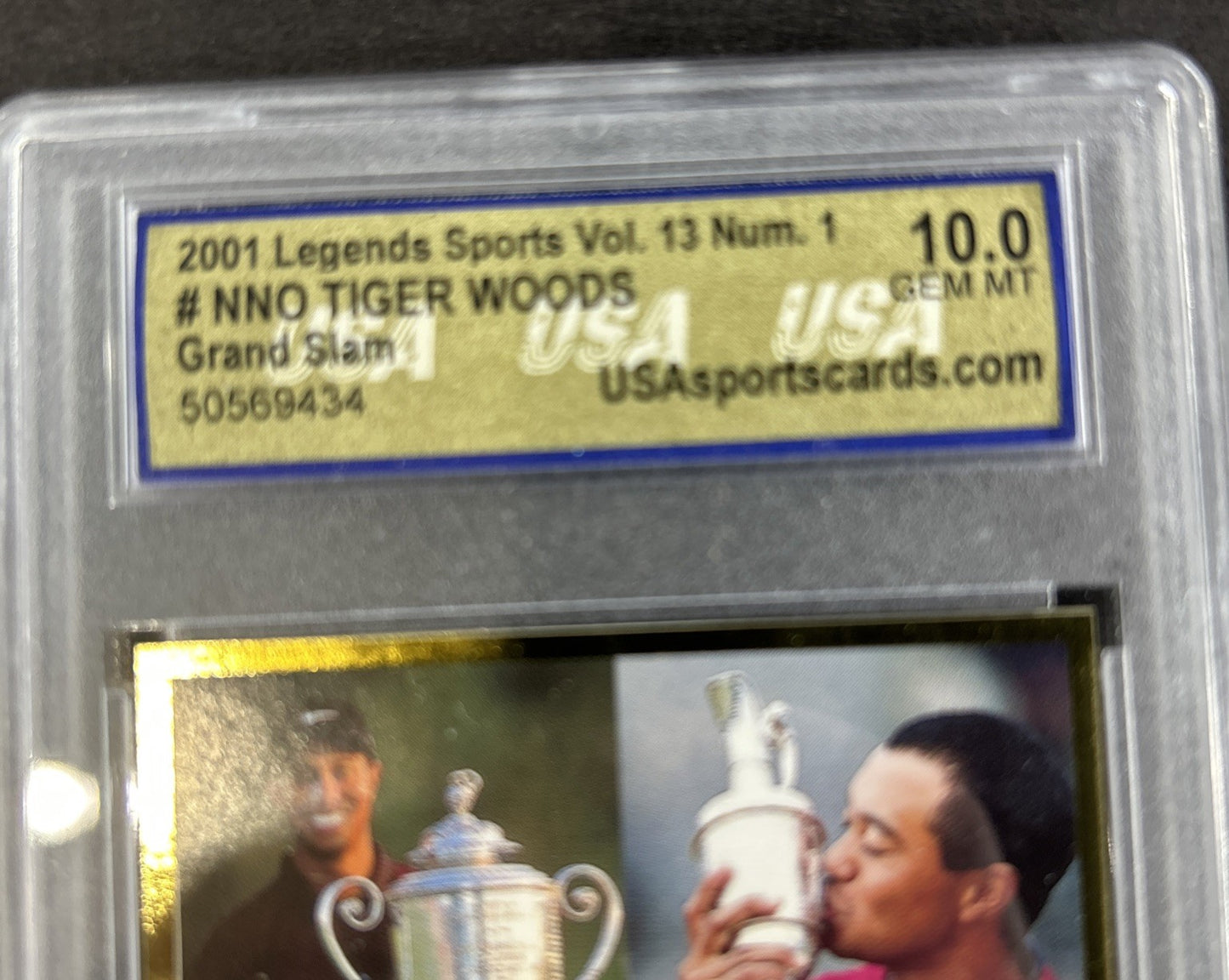 2001 Legends Sports Grand Slam 2000-2001 #Nno Tiger Woods Graded Usa 10 Gem Mint
