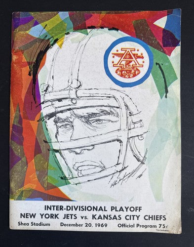 KC Chiefs Vs NY Jets Playoff Program December 20 1969 Shea Stadium Joe Namath