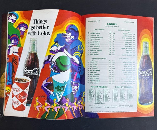 KC Chiefs Vs NY Jets Playoff Program December 20 1969 Shea Stadium Joe Namath