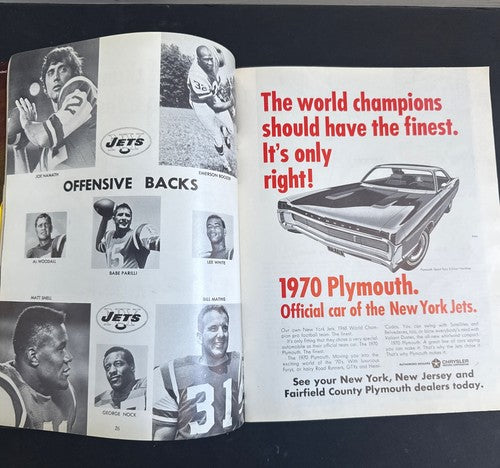 KC Chiefs Vs NY Jets Playoff Program December 20 1969 Shea Stadium Joe Namath