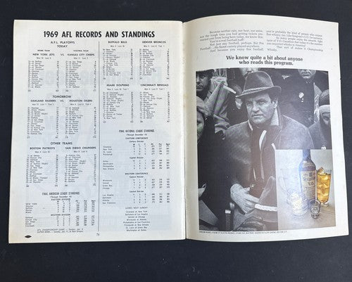 KC Chiefs Vs NY Jets Playoff Program December 20 1969 Shea Stadium Joe Namath
