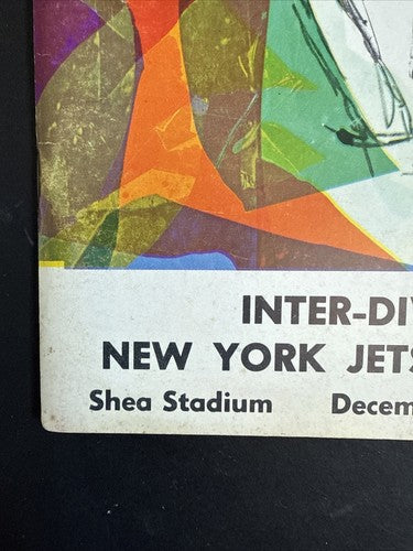 KC Chiefs Vs NY Jets Playoff Program December 20 1969 Shea Stadium Joe Namath