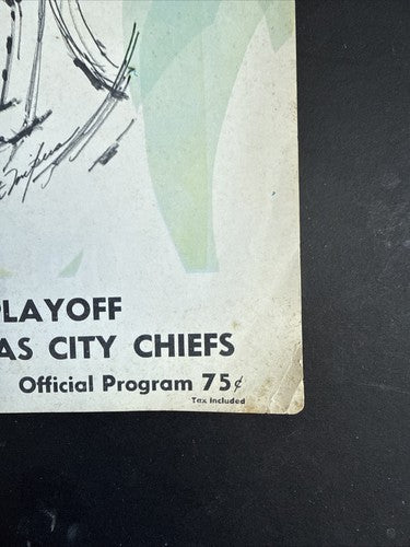 KC Chiefs Vs NY Jets Playoff Program December 20 1969 Shea Stadium Joe Namath