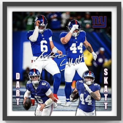 Cam Skattebo & Jaxson Dart Ny Giants 22x22 Framed 3 D Photo