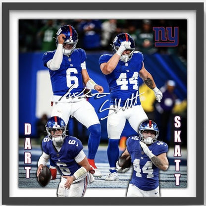 Cam Skattebo & Jaxson Dart Ny Giants 22x22 Framed 3 D Photo
